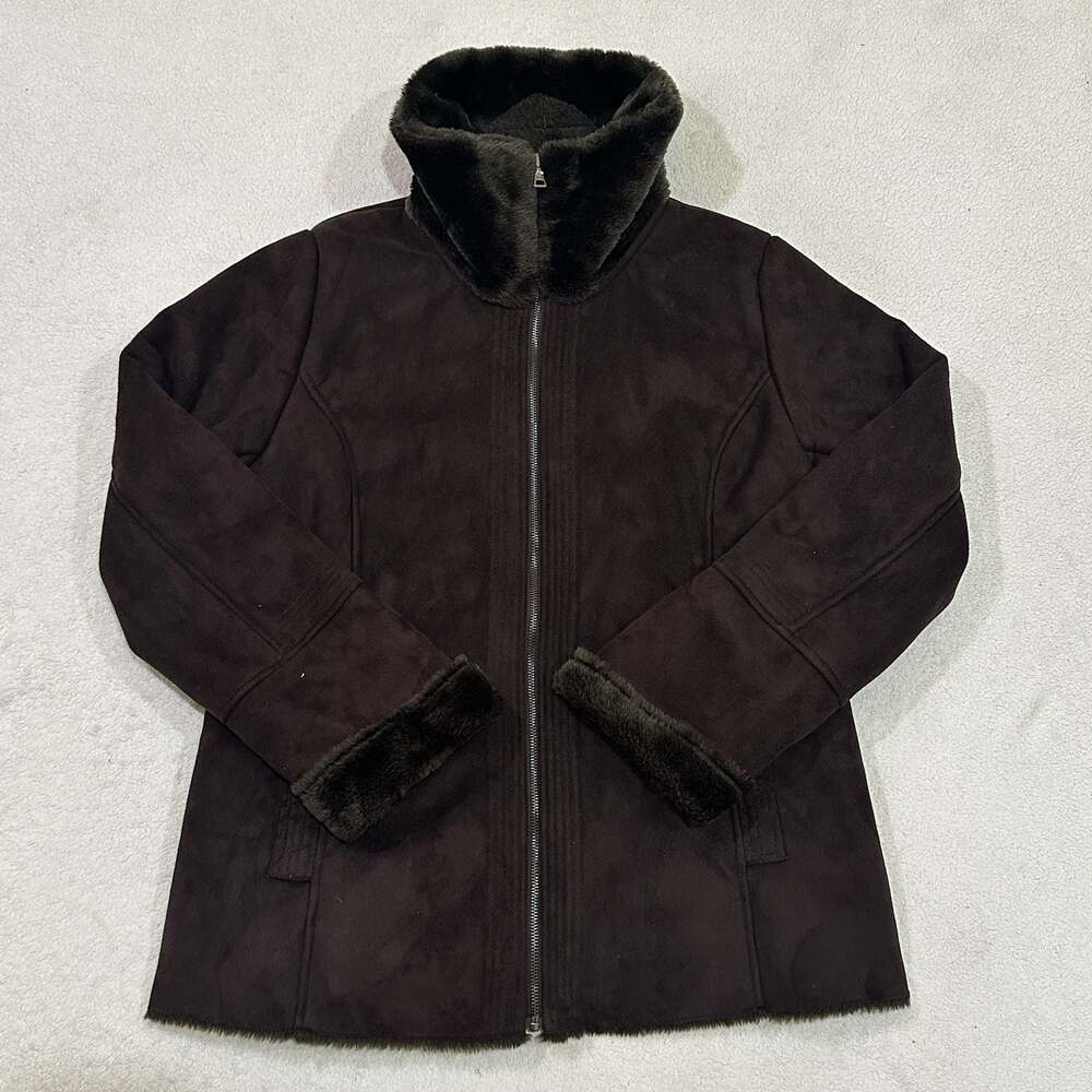 Java by Santa Fe Apparel Women's Faux Suede Faux Fur Lined Zip-Up Jacket